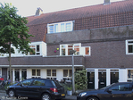 Balkon en dak Pythagorasstraat.
<br/>
Corrie Groen- Pickhard, 2015-06-05